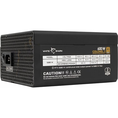 White Shark Colonel 2 | 600 Watt Bronze ATX PSU | Power Supply | Voeding