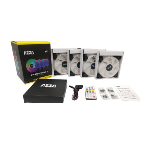 Azza Hurricane II RGB 4 Pack | 120mm Case Fans