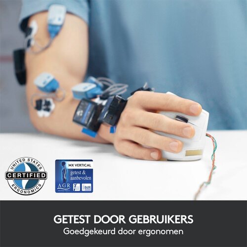 Logitech  MX Vertical | Draadloze Ergonomische Muis | Rechtshandig | RF + Bluetooth + USB-C | 4000 DPI suggestie | Grafiet | RETURNED (refurbished)