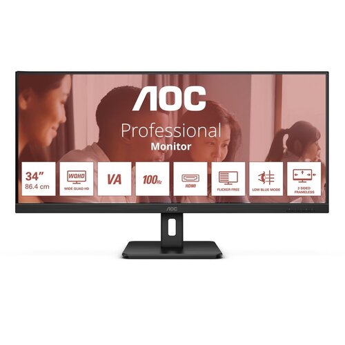 AOC U34E2M 34" | UWQHD 3440x1440 | VA | 100Hz | 4ms | Ultrawide Monitor