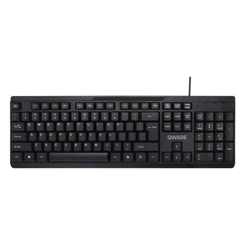QWare QWARE Wired Keyboard Liverpool Zwart