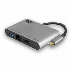 AC7040 | USB-C naar HDMI multiport adapter | Met ethernet | Zilver