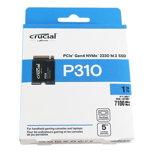 Crucial P310 | 1TB NVMe SSD | M.2 30mm | Gen4 | 7.100MB/s Lezen | 6.000MB/s Schrijven | RENEWED (refurbished)