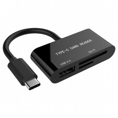 UHB-CR3-02 | Geheugenkaartlezer | USB 3.2 Gen 1 | USB-C | Zwart