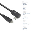 ACT AC7405 | USB 3.0 Kabel | USB-C (recht) naar USB-C (haaks) | 60W | 10Gbps | 0,5m | Zwart