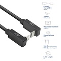ACT AC7478 | USB 3.2 Gen 2 Kabel | USB-C (haaks boven/beneden) naar USB-C (haaks boven/beneden) | 60W | 10Gbps | 2m | Zwart