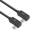ACT AC7486 | USB 3.2 Gen 2 Kabel | USB-C (haaks links/rechts) naar USB-C (haaks links/rechts) | 60W | 10Gbps | 0,5m | Zwart