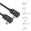ACT AC7486 | USB 3.2 Gen 2 Kabel | USB-C (haaks links/rechts) naar USB-C (haaks links/rechts) | 60W | 10Gbps | 0,5m | Zwart