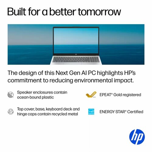 Hewlett Packard HP OmniBook 3 NGAI | 15.6" Full HD IPS Touch | AMD Ryzen AI 5 330 | 16GB DDR5 | 512GB SSD | Windows 11 Home | Zilver