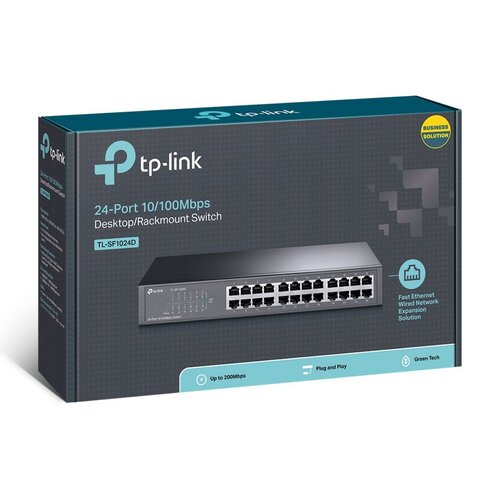 TP-Link TL-SF1024D | 24-poorts 10/100Mbps Unmanaged Switch | Auto MDI/MDIX | Energie-efficiënt | Rack-monteerbaar | Returned (refurbished)