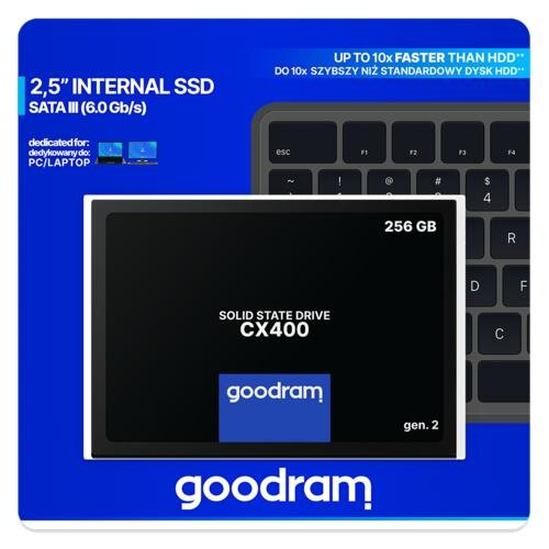 Goodram CX400 | 256GB SATA SSD | 2.5'' | 550MB/s Lezen | 480MB/s Schrijven