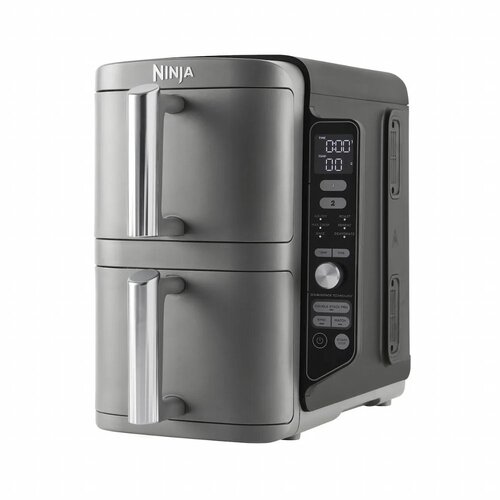 Ninja SL400EU Double Stack XL | Heteluchtfriteuse | Dubbel 9,5 l | 2470 W | Zwart, Grijs