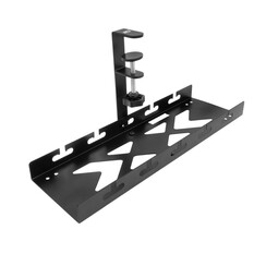 Kabelgoot voor onder bureau | Klemsysteem | 40 cm | Zonder boren | Staal | Zwart