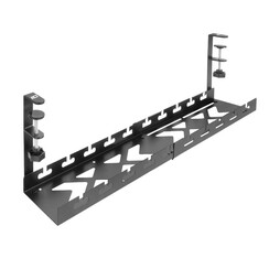 Verstelbare kabelgoot voor onder bureau | Klemsysteem | 43 tot 72 cm | Zonder boren | Staal | Zwart