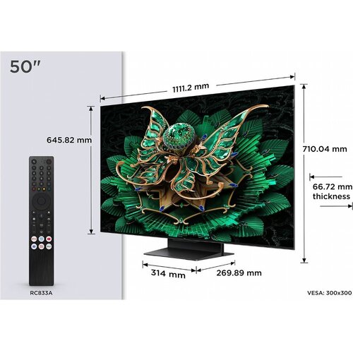 TCL 50Q7C | 50" 4K Ultra HD QD-MiniLED | 120Hz | Google TV | Dolby Vision | HDMI 2.1 | Smart TV