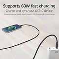 ACT AC3082 | USB 2.0 Kabel | USB-C naar USB-C | 60W | 480Mbps | Zwart | 1 Meter