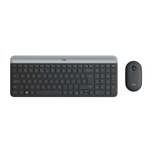 Logitech MK470 Slim Combo | Draadloos Toetsenbord en Muis | QWERTY US International | Grafiet | RETURNED (refurbished)