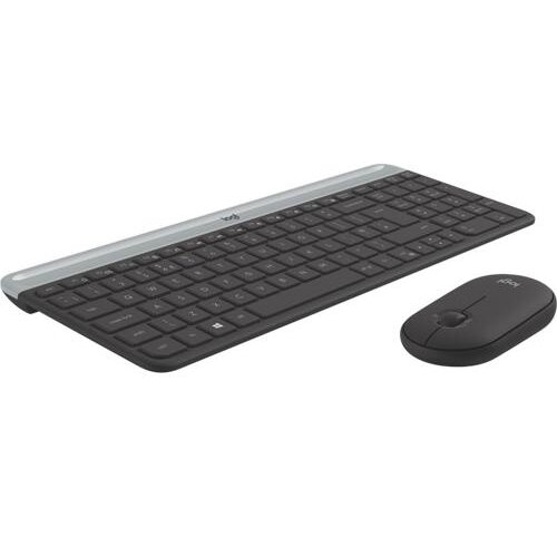 Logitech MK470 Slim Combo | Draadloos Toetsenbord en Muis | QWERTY US International | Grafiet | RETURNED (refurbished)
