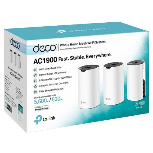 TP-Link Deco S7 (3-Pack) | WiFi 5 Mesh Systeem (AC1900) | 1900 Mbit/s | Gigabit | Wit