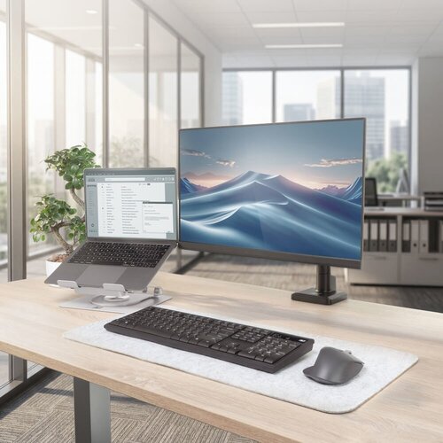 ACT AC8106 | 360° Draaibare Laptopstandaard | Met Ventilator | Traploos Verstelbaar