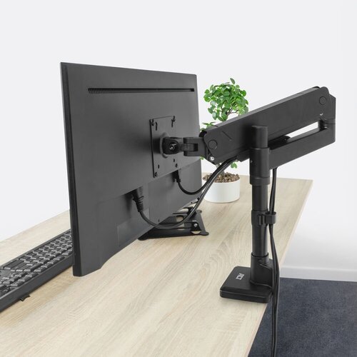 ACT AC8329 | Monitorarm tot 45" en 16kg | Gasveer | VESA 75x75 / 100x100 | Bureauklem en Doorvoermontage