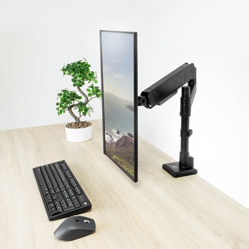 ACT AC8329 | Monitorarm tot 45" en 16kg | Gasveer | VESA 75x75 / 100x100 | Bureauklem en Doorvoermontage