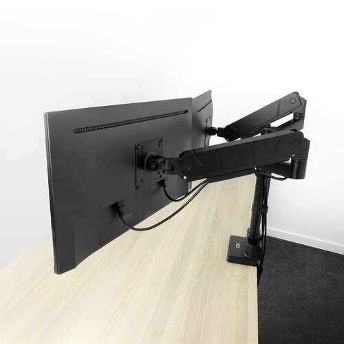 ACT AC8330 | Monitorarm voor 2 Monitoren tot 34" | 16kg per Scherm | Gasveer | VESA 75x75 / 100x100