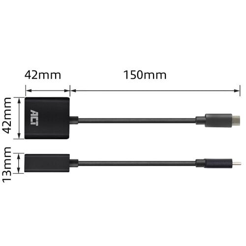 ACT AC7320 | USB-C naar DisplayPort Adapter | 0,15 m | Zwart