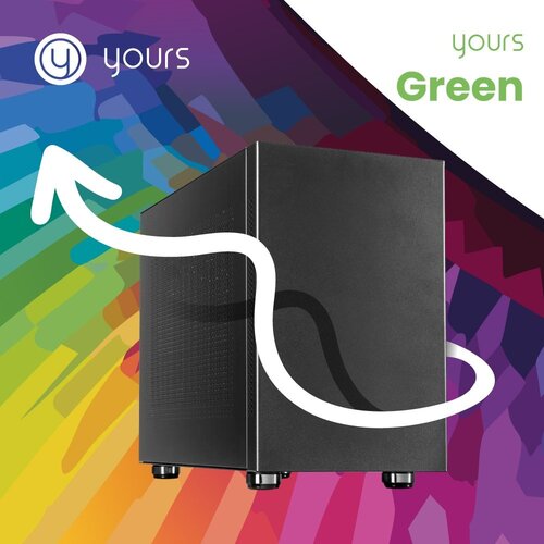 Yours! YOURS GREEN | AMD Ryzen 5 5500GT | 16GB RAM | 1TB SSD | HDMI | Windows 11 Professional | Small Form Factor Behuizing