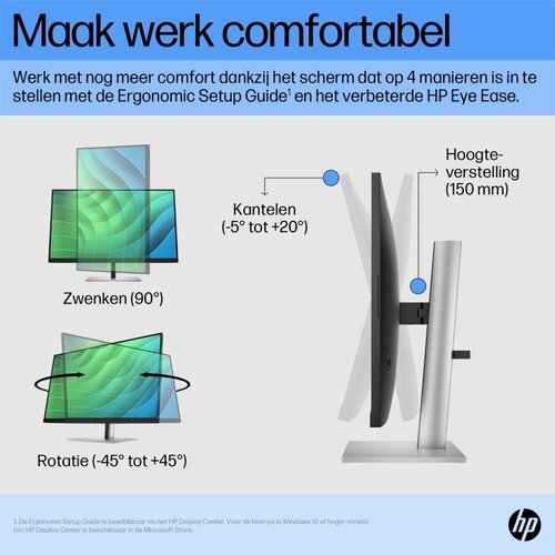 Hewlett Packard HP E27 G5 27'' | 1920x1080 IPS | 75Hz | USB-Hub | Ergonomisch Design | Full HD Monitor