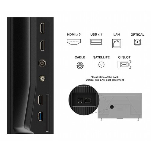 TCL 43P69K 43" | 4K UHD Smart TV | Google TV | Dolby Vision | Zwart