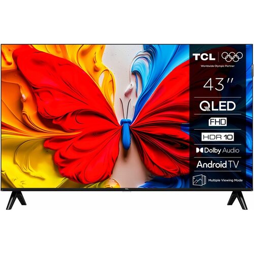 TCL 43S51K 43" | Full HD QLED Smart TV | Google TV | HDR10 | Zwart