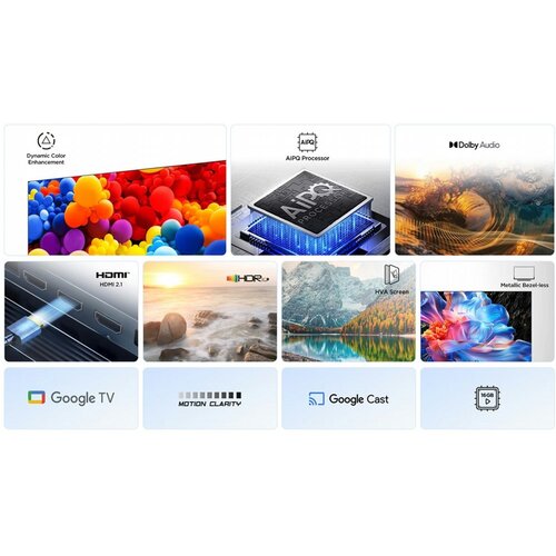 TCL 50P61K 50" | 4K UHD Smart TV | Google TV | HDR | Zwart