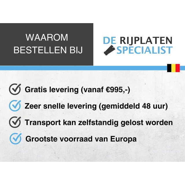 Verzwaarde stapelbok voor rijplaten 300x100cm