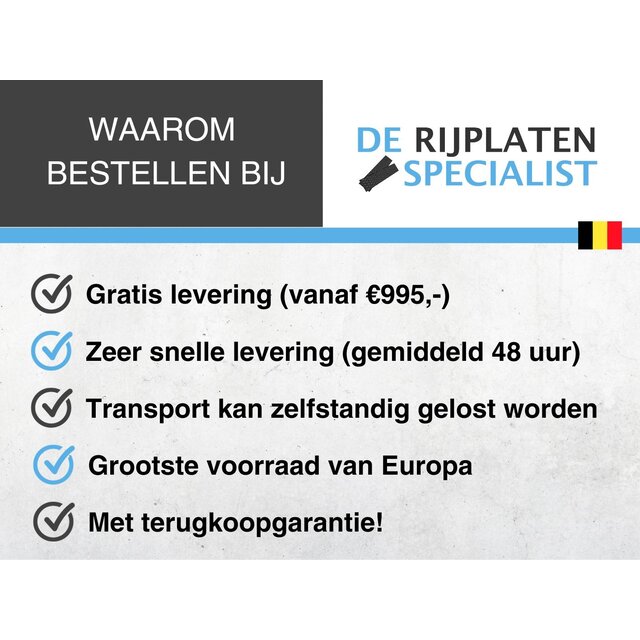 Stapelbok + 25 rijplaten 300X100X2cm HD