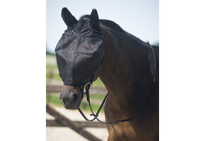 QHP Rij Vliegenmasker met Oren - Zwart
