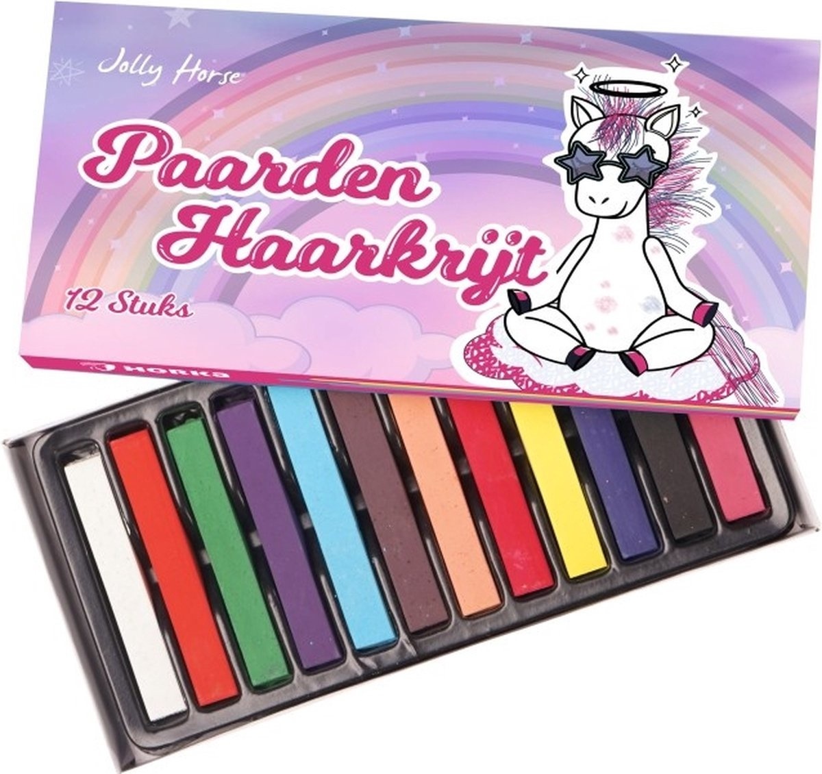 Horka Jolly Horse Paarden Haarkrijt - 12 stuks