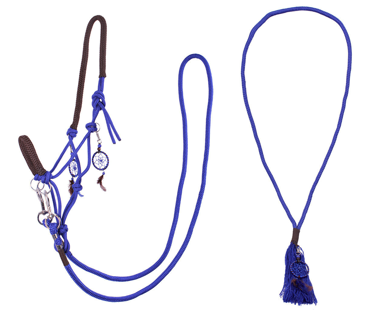 QHP Touwhalster & Neckrope  Liberty - Kobaltblauw