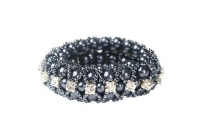 Horka Haarelastiek Parels & Strasstenen - Blauw