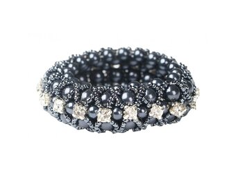 Horka Haarelastiek Parels & Strasstenen - Blauw