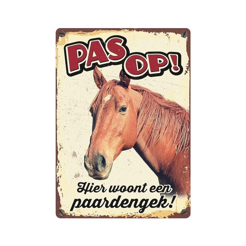 Horka Waakbord - Pas op! Paardengek