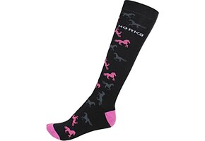 Horka Paardrijsokken - Black Rosa