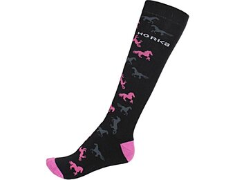 Horka Paardrijsokken - Black Rosa