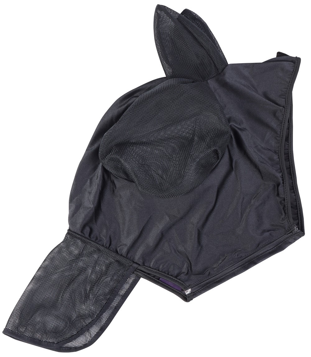 Vliegenmasker Skinfit - Met oren en Neusstuk - Zwart -