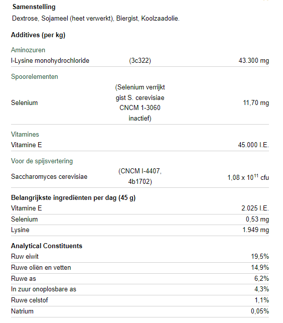 NAF Vitamine E & Selenium Plus - 2.5 kg