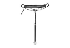 Zitstok - Aluminium met Leren Zit - Hoogte: 56 tot 74 cm