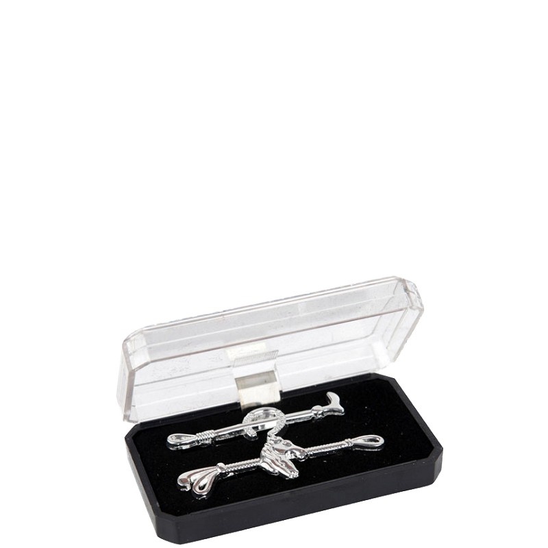 Horka Plastronspeld Hoefijzer & Paardenhoofd - Zilver