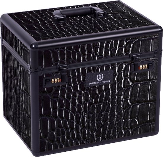 Imperial Riding Grooming Box Shiny - Black / Black Croco