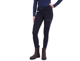 QHP Rijbroek softshell Emma full grip - Navy