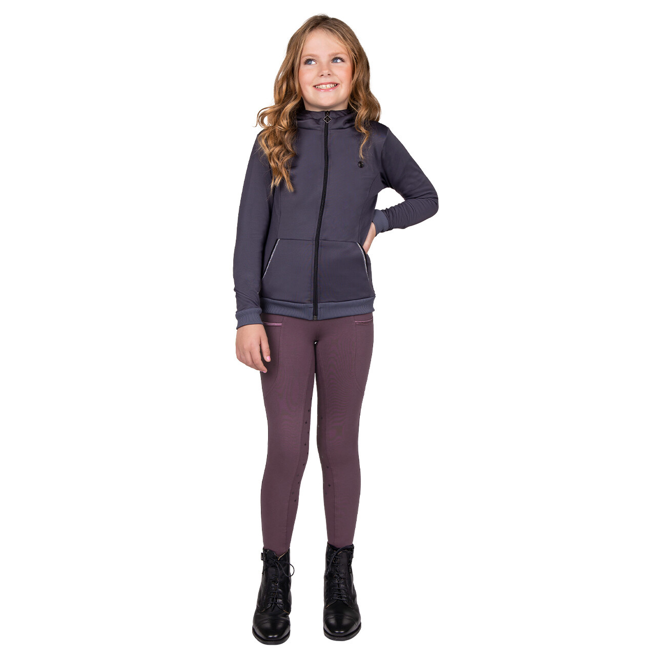 QHP Sweatvest Fayen Junior - Ash - Maat 140